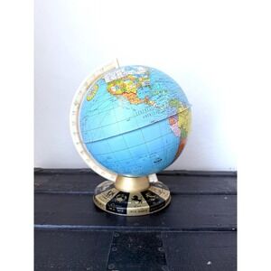 Zodiac Sign Vintage World Globe - Metal World Globe Vintage Globe World Map 1960
